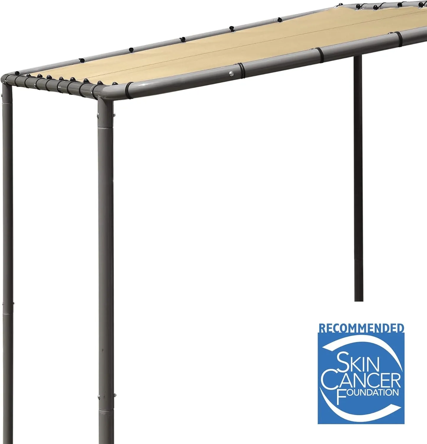 10' X 6' Solano Gazebo Canopy Charcoal Carbon Steel Frame and Marzipan Water-Resistant and Sun Protection Tan Cover