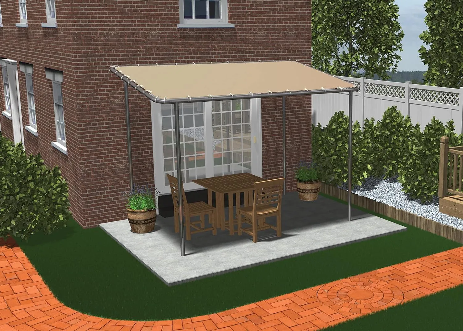 10' X 6' Solano Gazebo Canopy Charcoal Carbon Steel Frame and Marzipan Water-Resistant and Sun Protection Tan Cover