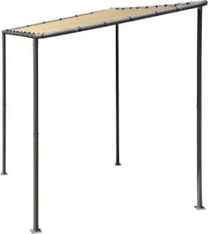 10' X 6' Solano Gazebo Canopy Charcoal Carbon Steel Frame and Marzipan Water-Resistant and Sun Protection Tan Cover
