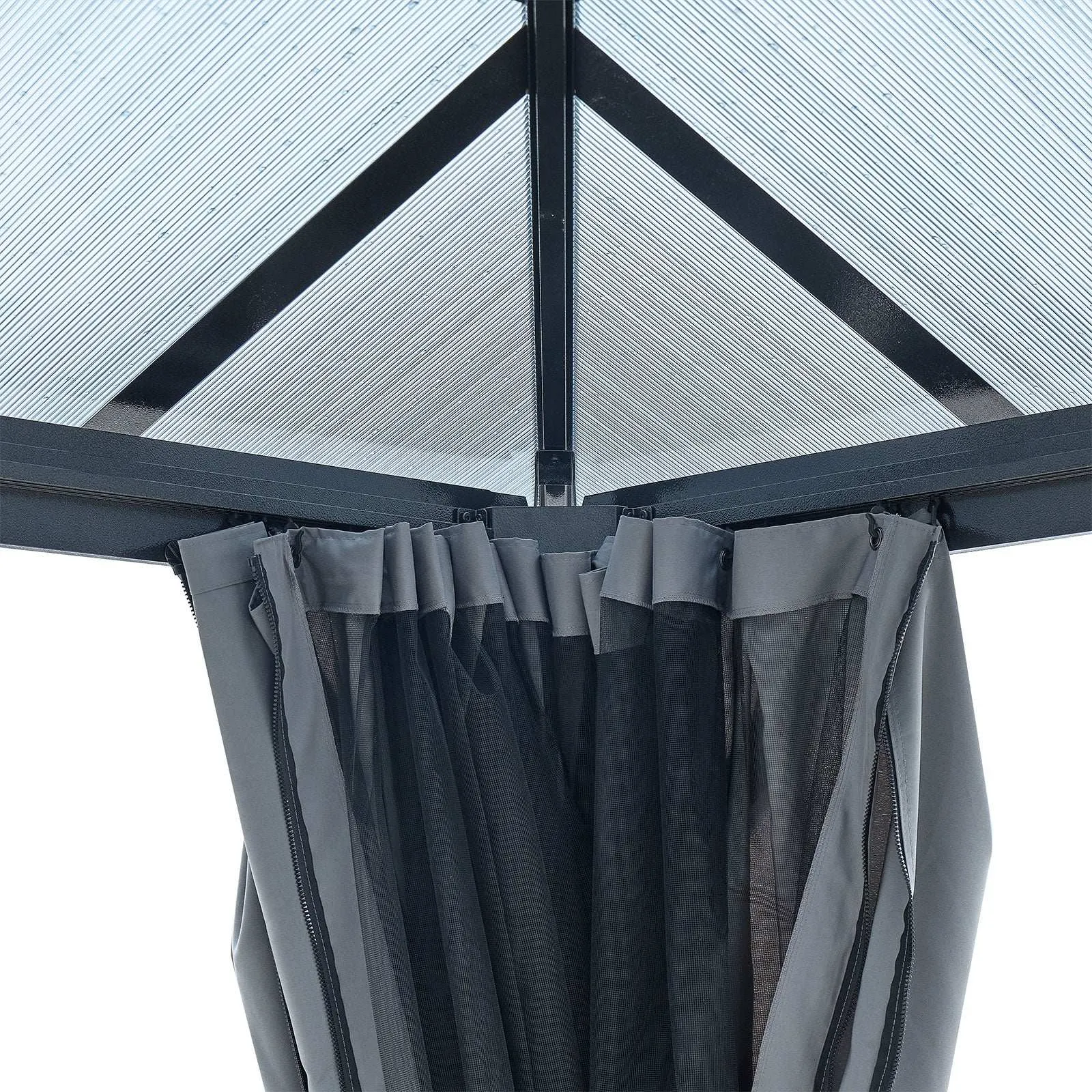 16x12 ft Gazebo Polycarbonate Double Roof Canopy