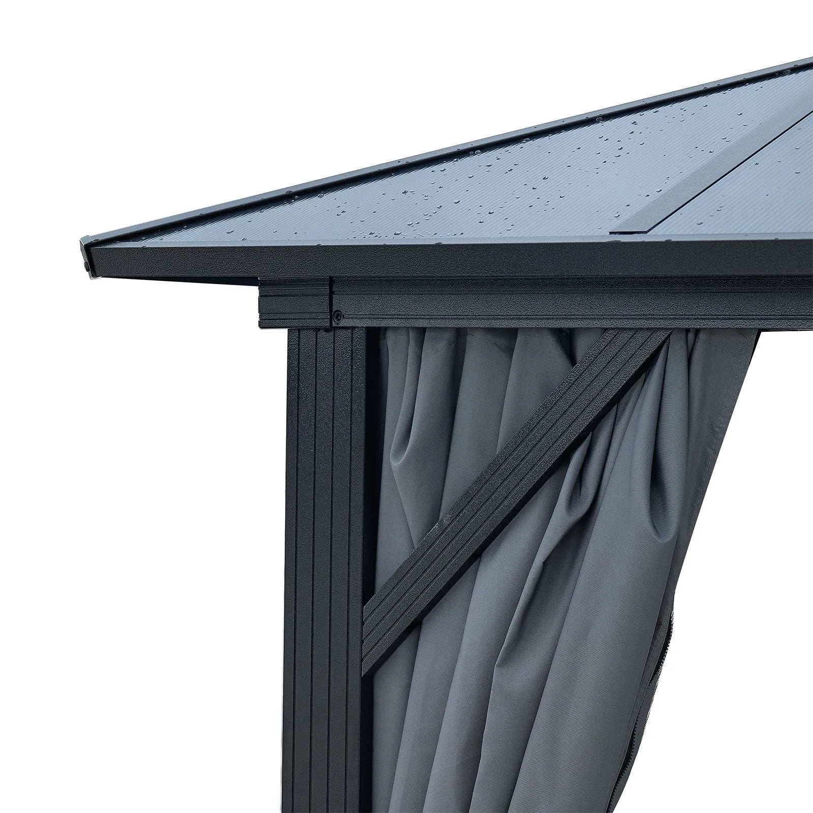 16x12 ft Gazebo Polycarbonate Double Roof Canopy