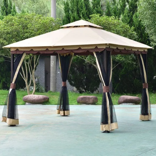 2-Tier 10' x 10'  Patio Shelter Awning Steel Gazebo Canopy
