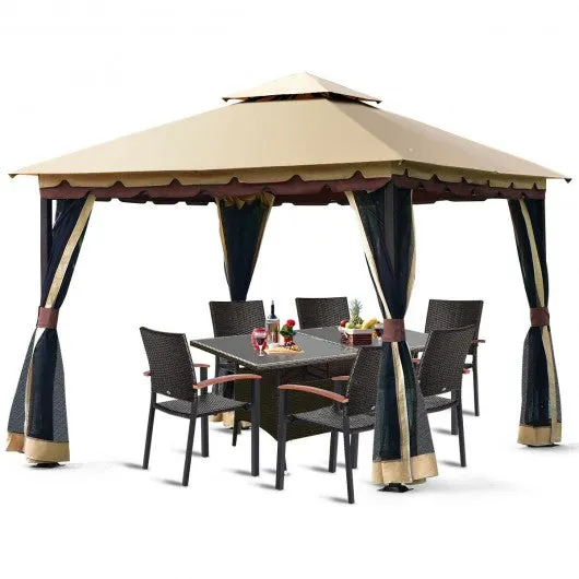 2-Tier 10' x 10'  Patio Shelter Awning Steel Gazebo Canopy