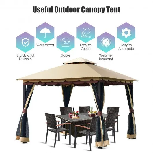 2-Tier 10' x 10'  Patio Shelter Awning Steel Gazebo Canopy