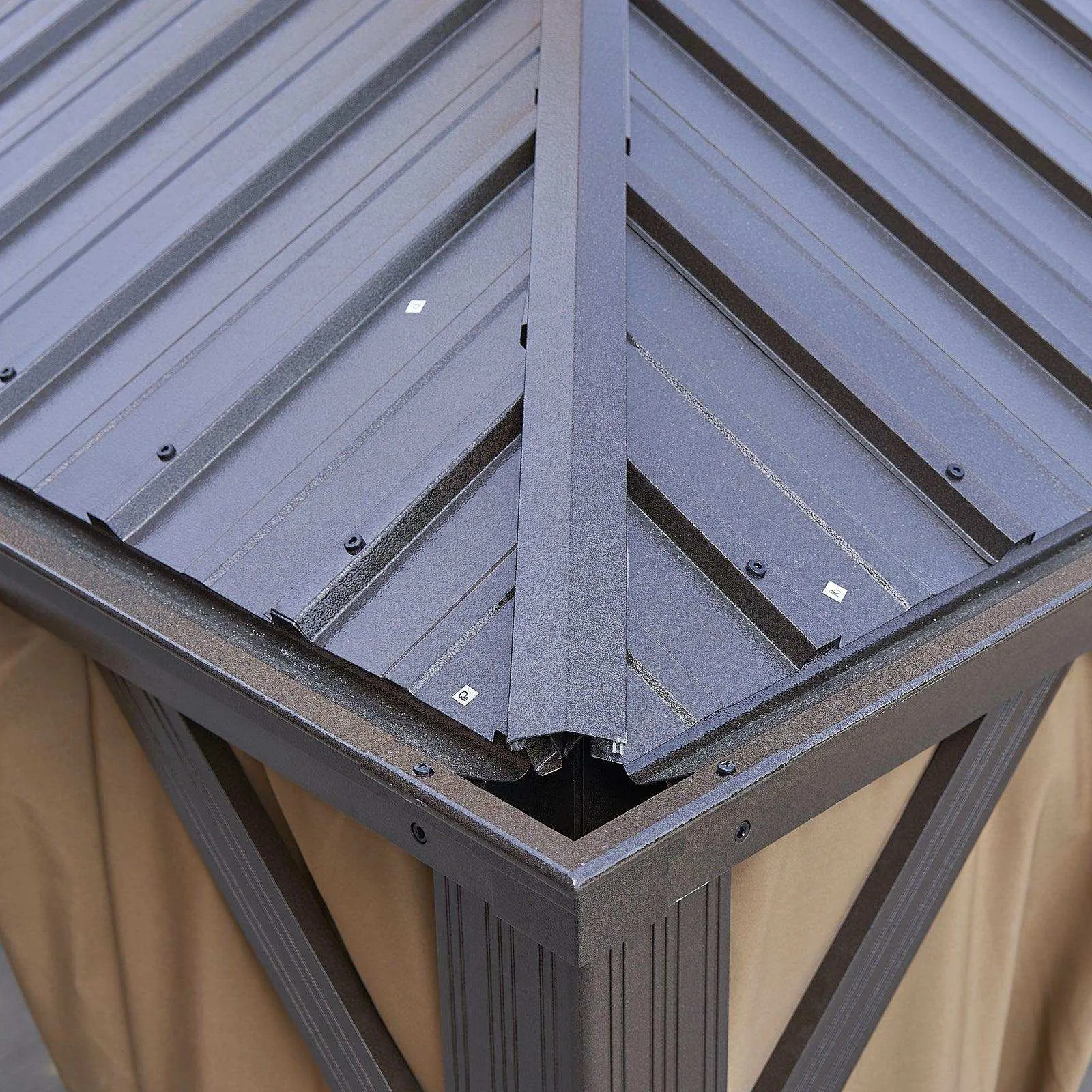 20x12 ft Patio Gazebo, Alu Gazebo With Steel Canopy