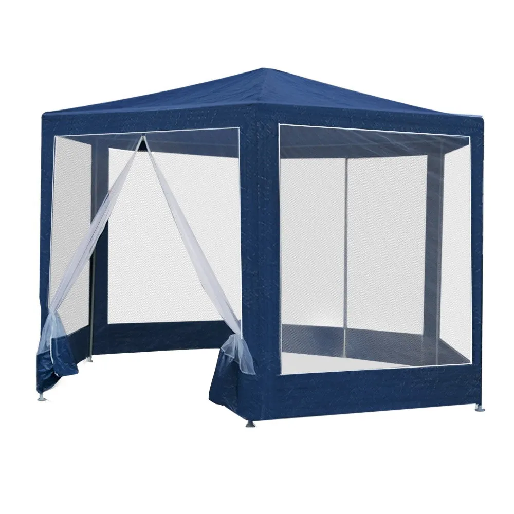 2x2m Gazebo Marquee Wedding Party Tent Outdoor Camping Mesh Wall Canopy Shade Navy