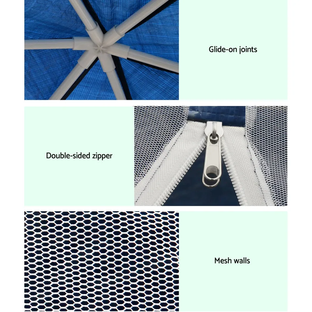 2x2m Gazebo Marquee Wedding Party Tent Outdoor Camping Mesh Wall Canopy Shade Navy