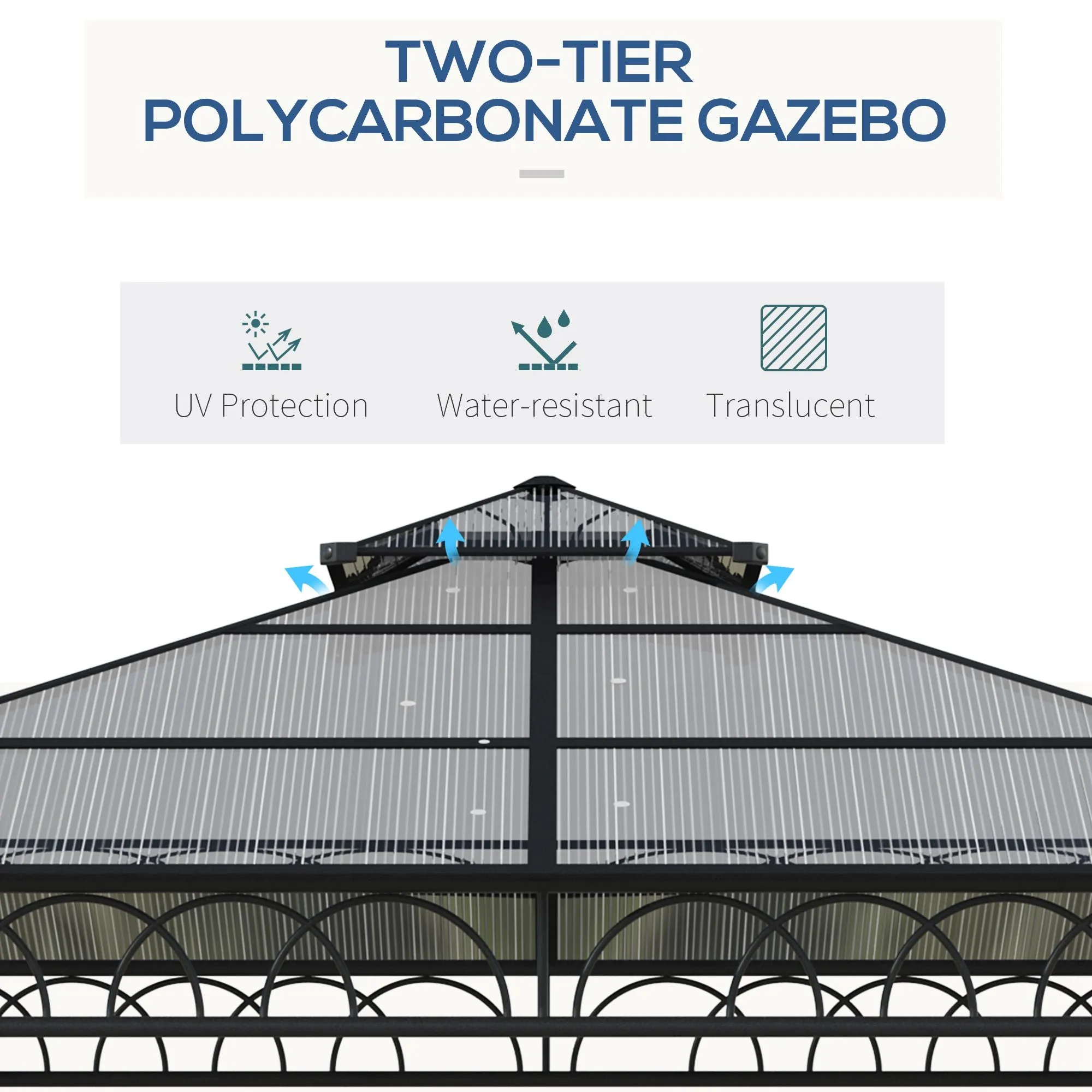 3 x 3 M Outdoor Polycarbonate Gazebo