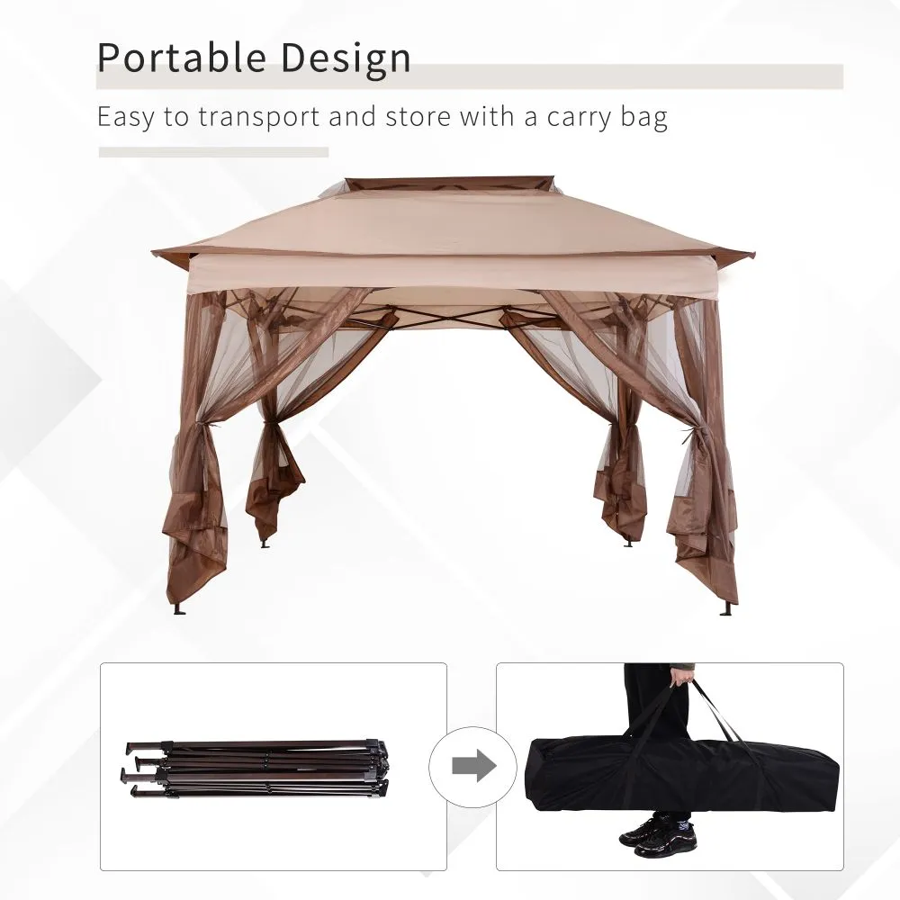 3 x 3m Gazebo Khaki/Brown