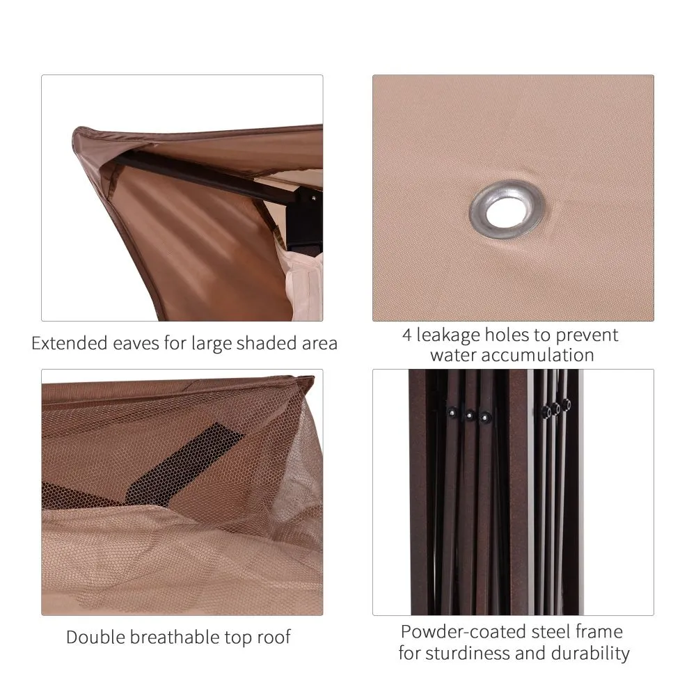3 x 3m Gazebo Khaki/Brown