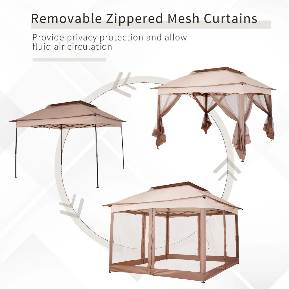 3 x 3m Gazebo Khaki/Brown