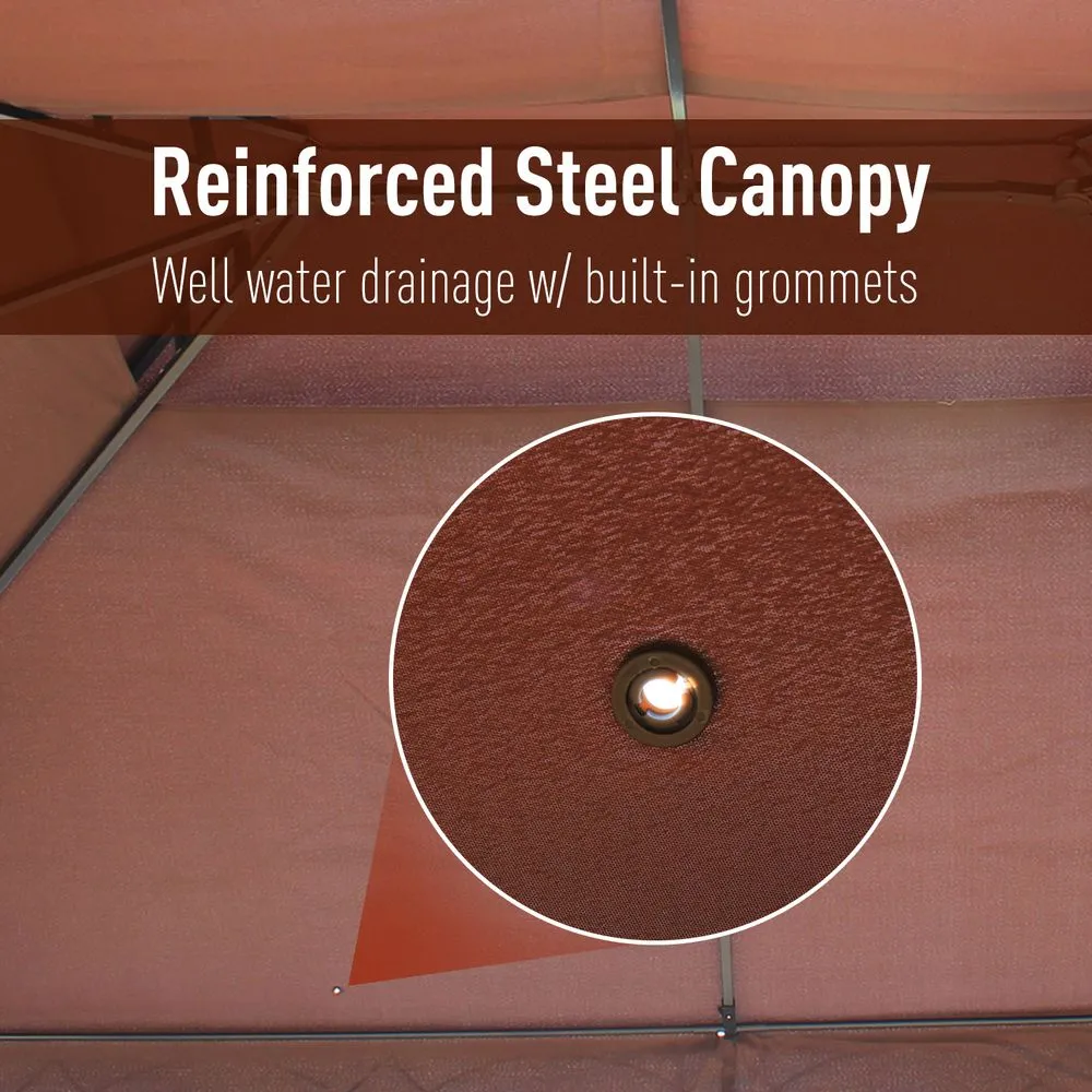 4 x 3m Metal Gazebo Marquee Patio Canopy Shelter with Sidewalls Pavilion