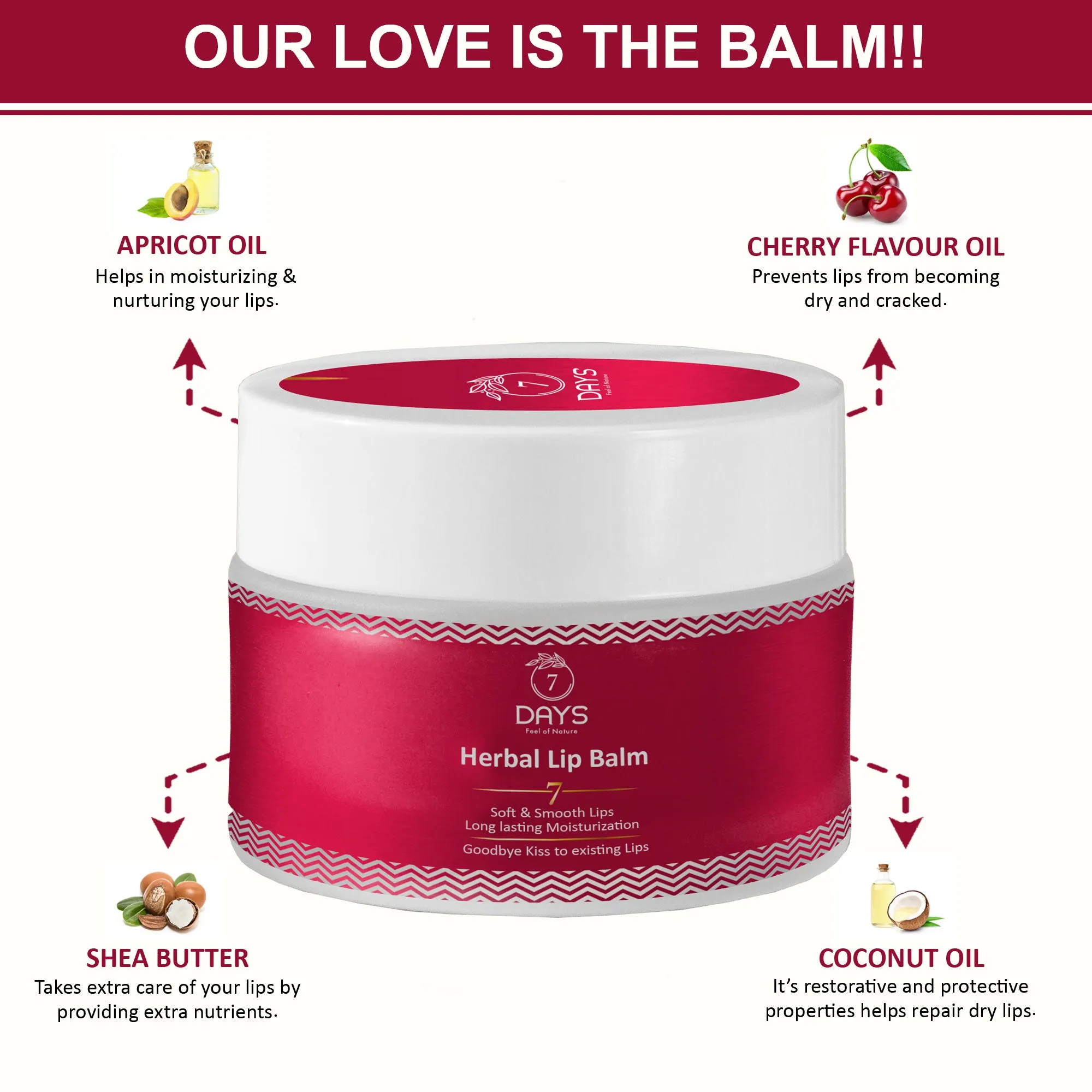 7Days Beetroot Lip Balm - 15 gms