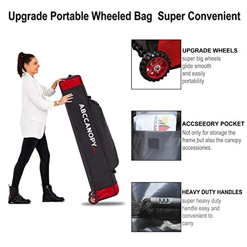 ABCCANOPY Heavy Duty Ez Pop up Canopy Tent with Sidewalls 10x15, Red