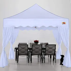 ABCCANOPY Patio Pop Up Canopy Tent with Curtain 10x10 Event-Series (White)