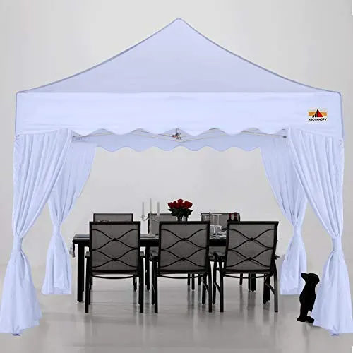 ABCCANOPY Patio Pop Up Canopy Tent with Curtain 10x10 Event-Series (White)