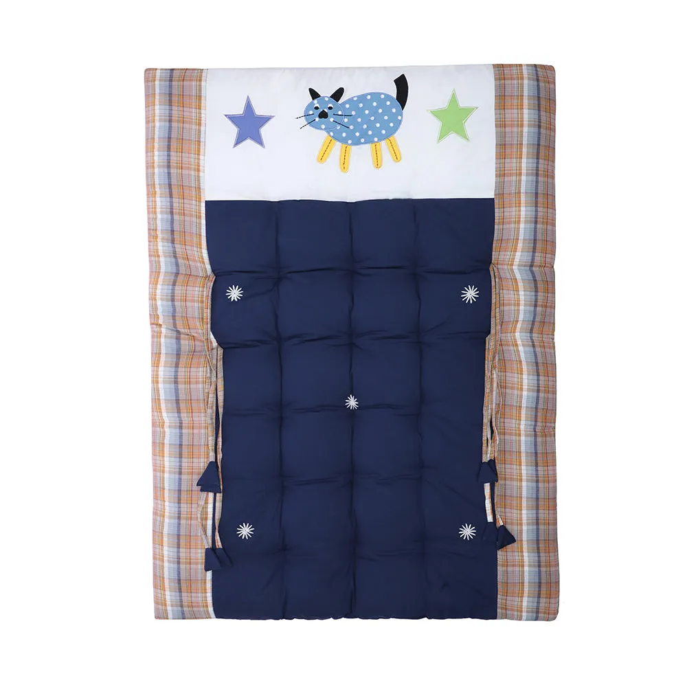 Abracadabra Cotton Bedding/Gadda Set Crocodile Theme - Navy Blue