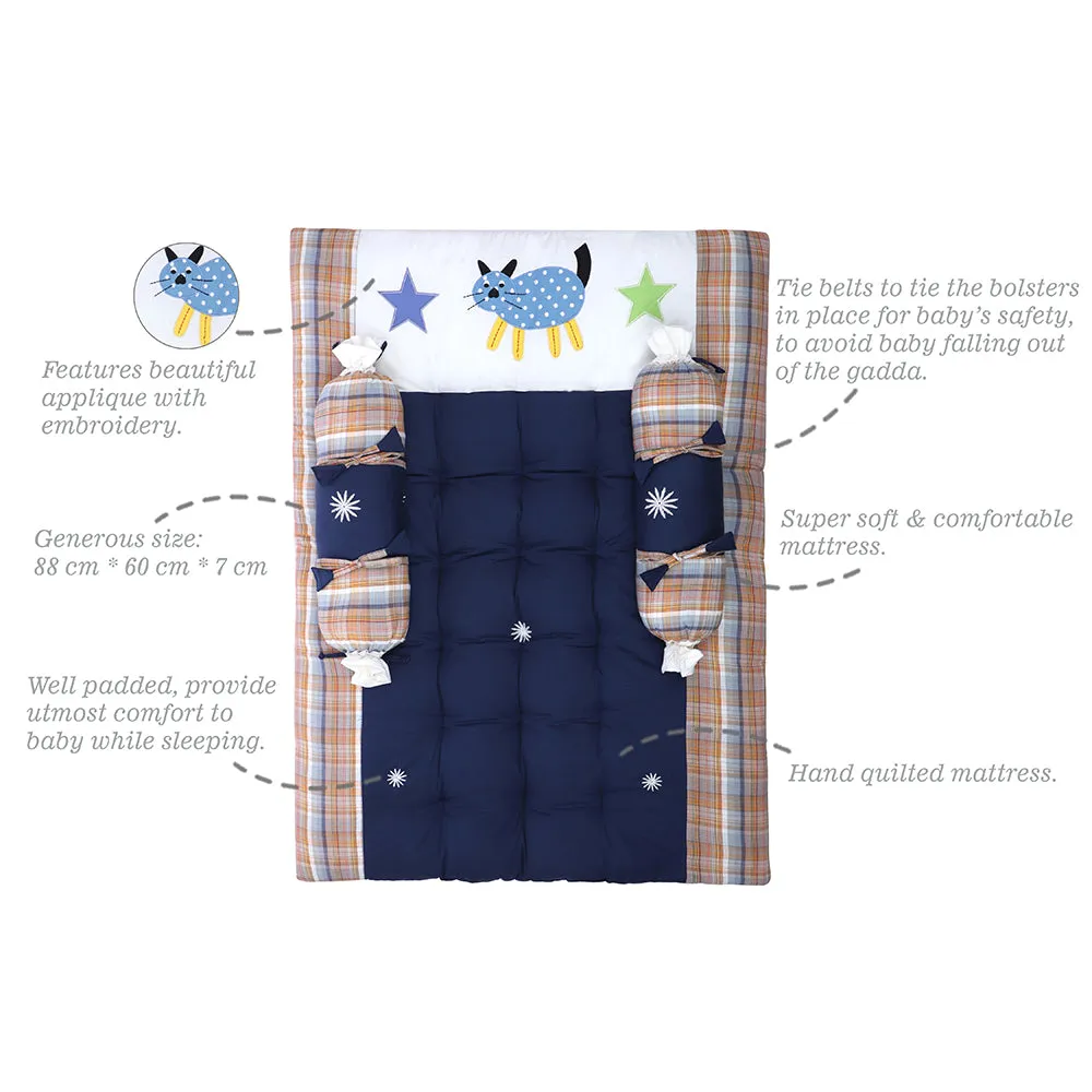 Abracadabra Cotton Bedding/Gadda Set Crocodile Theme - Navy Blue