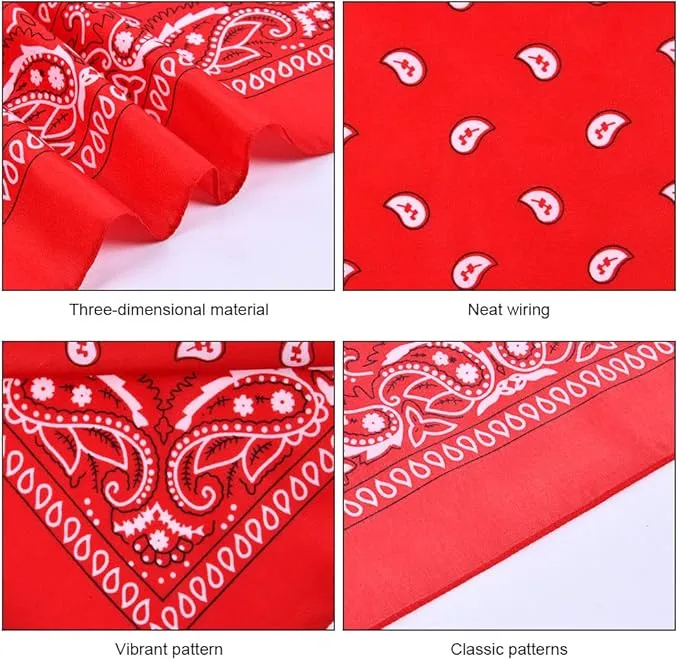 Aomig Bandana Head Scarf for Men and Women, Stylish Cowboy Headband Handkerchief, Multi-purpose Hair Scarf Paisley Print Unisex Headwraps