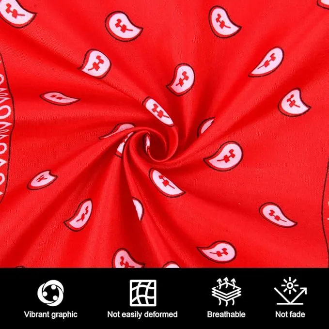Aomig Bandana Head Scarf for Men and Women, Stylish Cowboy Headband Handkerchief, Multi-purpose Hair Scarf Paisley Print Unisex Headwraps