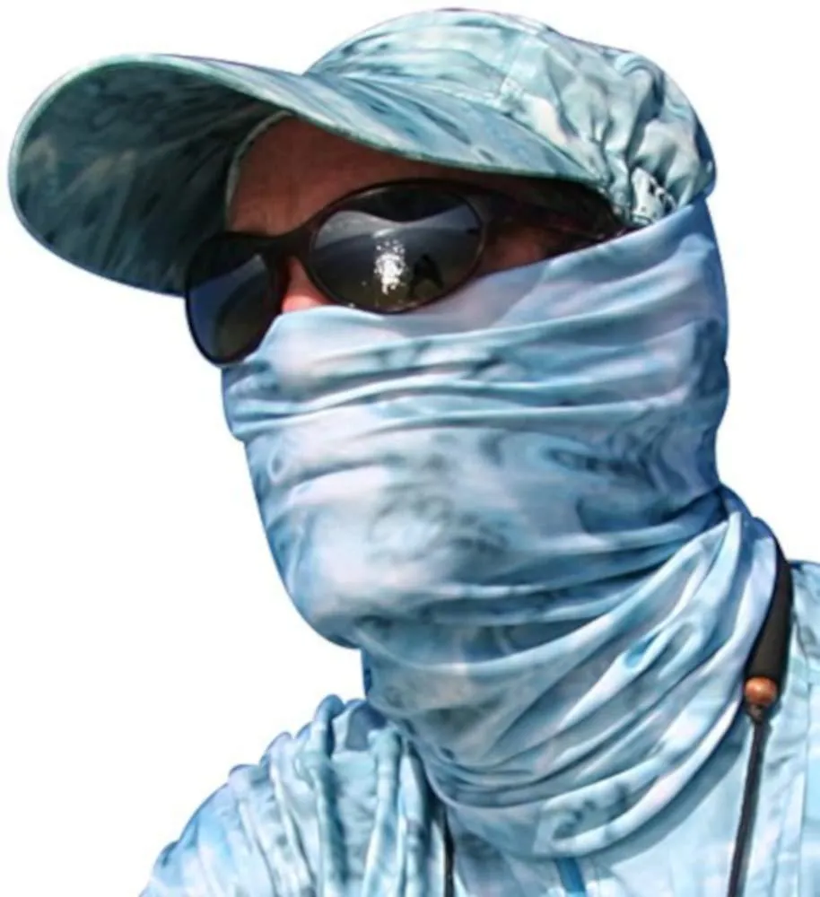 Aqua Design Fishing Hunting Masks Neck Gaiters for Men and Youth: UPF 50  Sun Mask Protection: Camo Half Face Cover Balaclava Bandana