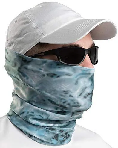 Aqua Design Fishing Hunting Masks Neck Gaiters for Men and Youth: UPF 50  Sun Mask Protection: Camo Half Face Cover Balaclava Bandana