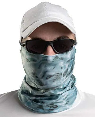 Aqua Design Fishing Hunting Masks Neck Gaiters for Men and Youth: UPF 50  Sun Mask Protection: Camo Half Face Cover Balaclava Bandana