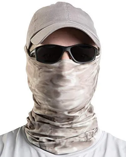 Aqua Design Fishing Hunting Masks Neck Gaiters for Men and Youth: UPF 50  Sun Mask Protection: Camo Half Face Cover Balaclava Bandana