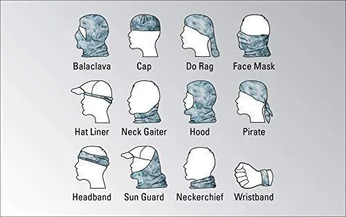 Aqua Design Fishing Hunting Masks Neck Gaiters for Men and Youth: UPF 50  Sun Mask Protection: Camo Half Face Cover Balaclava Bandana