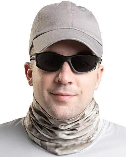 Aqua Design Fishing Hunting Masks Neck Gaiters for Men and Youth: UPF 50  Sun Mask Protection: Camo Half Face Cover Balaclava Bandana