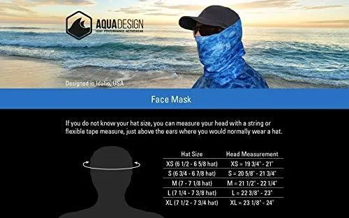 Aqua Design Fishing Hunting Masks Neck Gaiters for Men and Youth: UPF 50  Sun Mask Protection: Camo Half Face Cover Balaclava Bandana