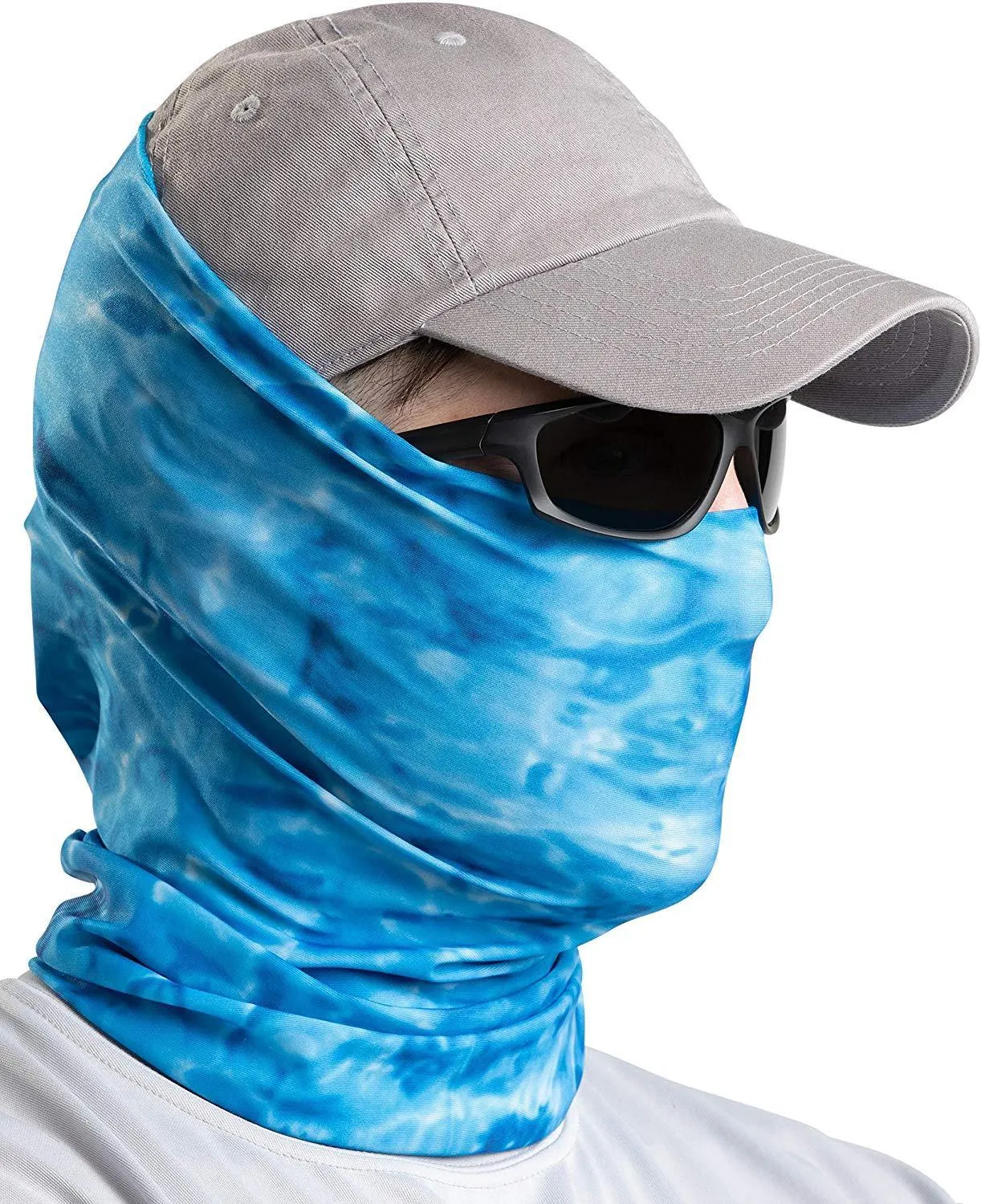 Aqua Design Fishing Hunting Masks Neck Gaiters for Men and Youth: UPF 50  Sun Mask Protection: Camo Half Face Cover Balaclava Bandana