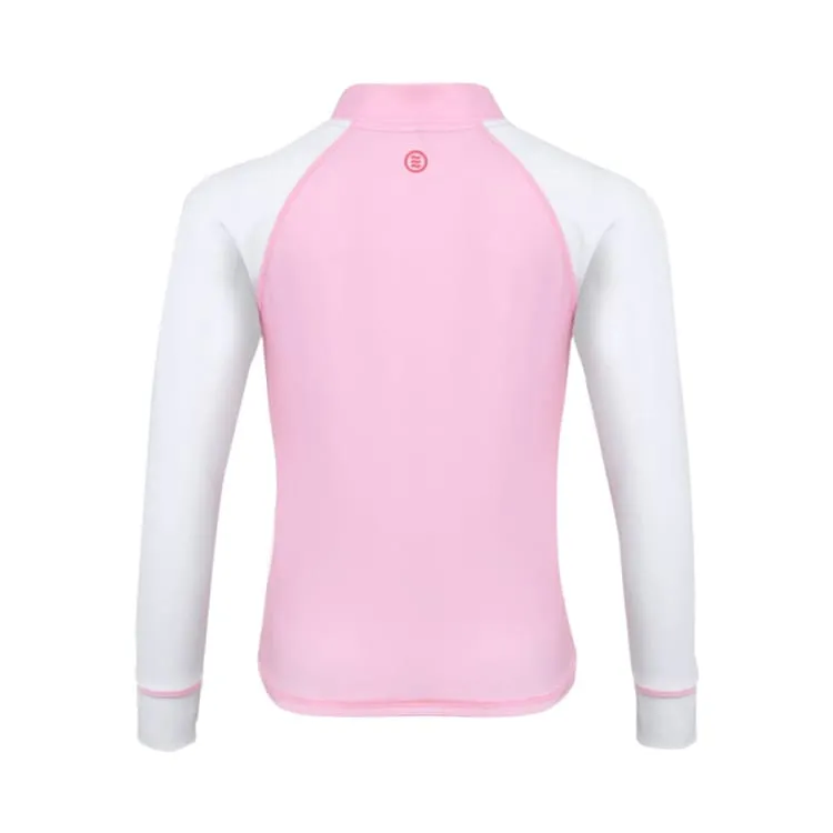 Barrel Kids Essential Zip Up Rash Guard-PINK