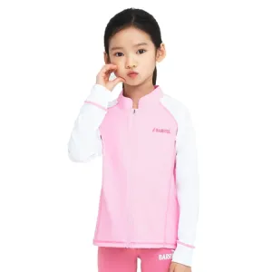 Barrel Kids Essential Zip Up Rash Guard-PINK