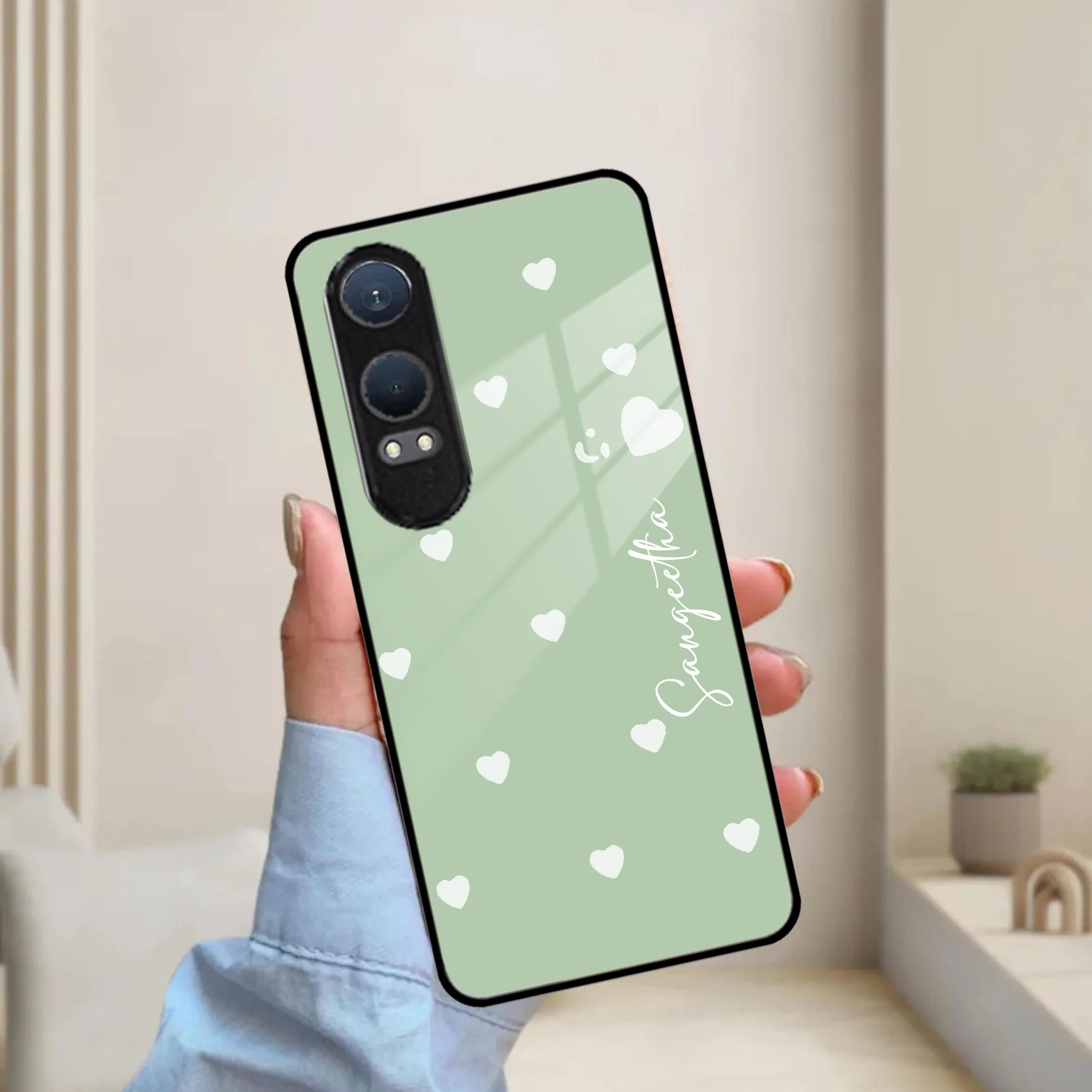 Be Loved Glossy Customised Metal Case Cover Mint Green For OnePlus