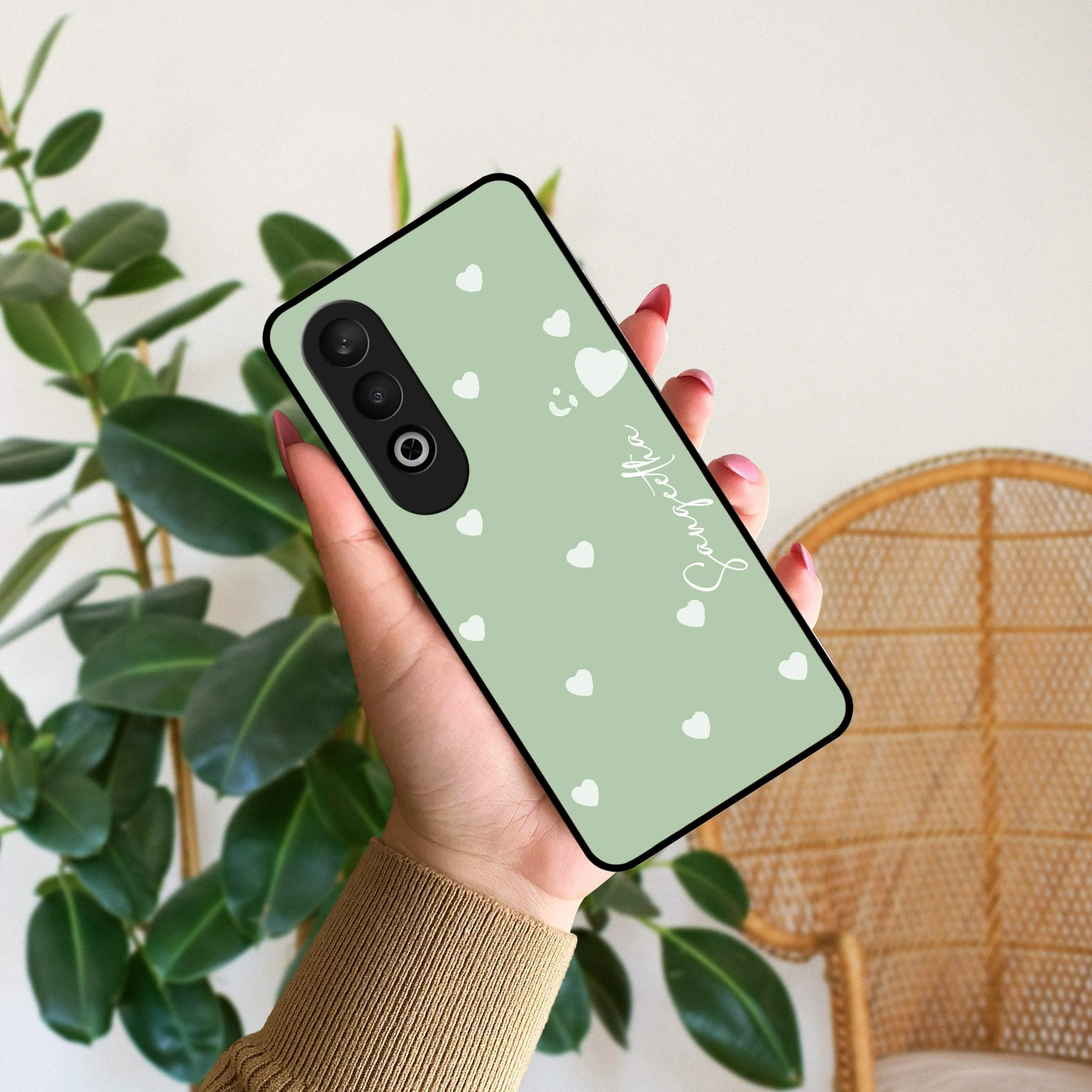 Be Loved Glossy Customised Metal Case Cover Mint Green For OnePlus