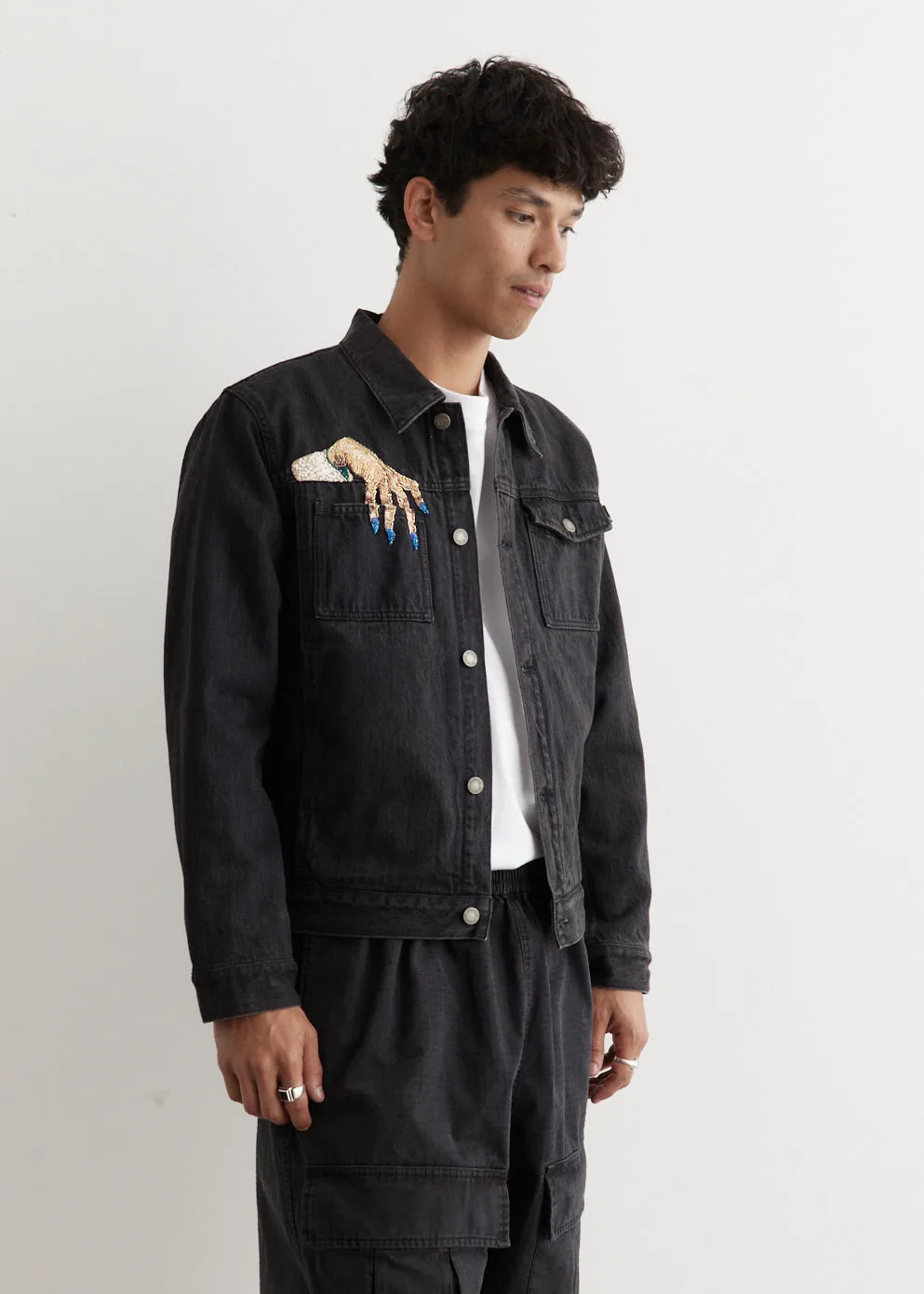 Beaded Hand Denim Blouson