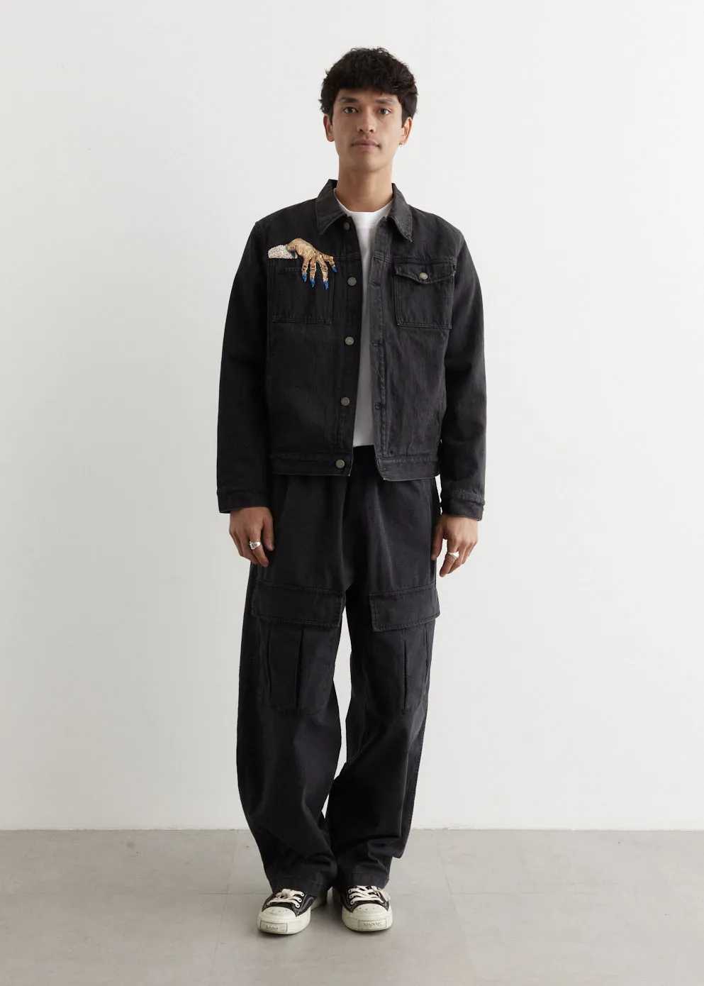 Beaded Hand Denim Blouson