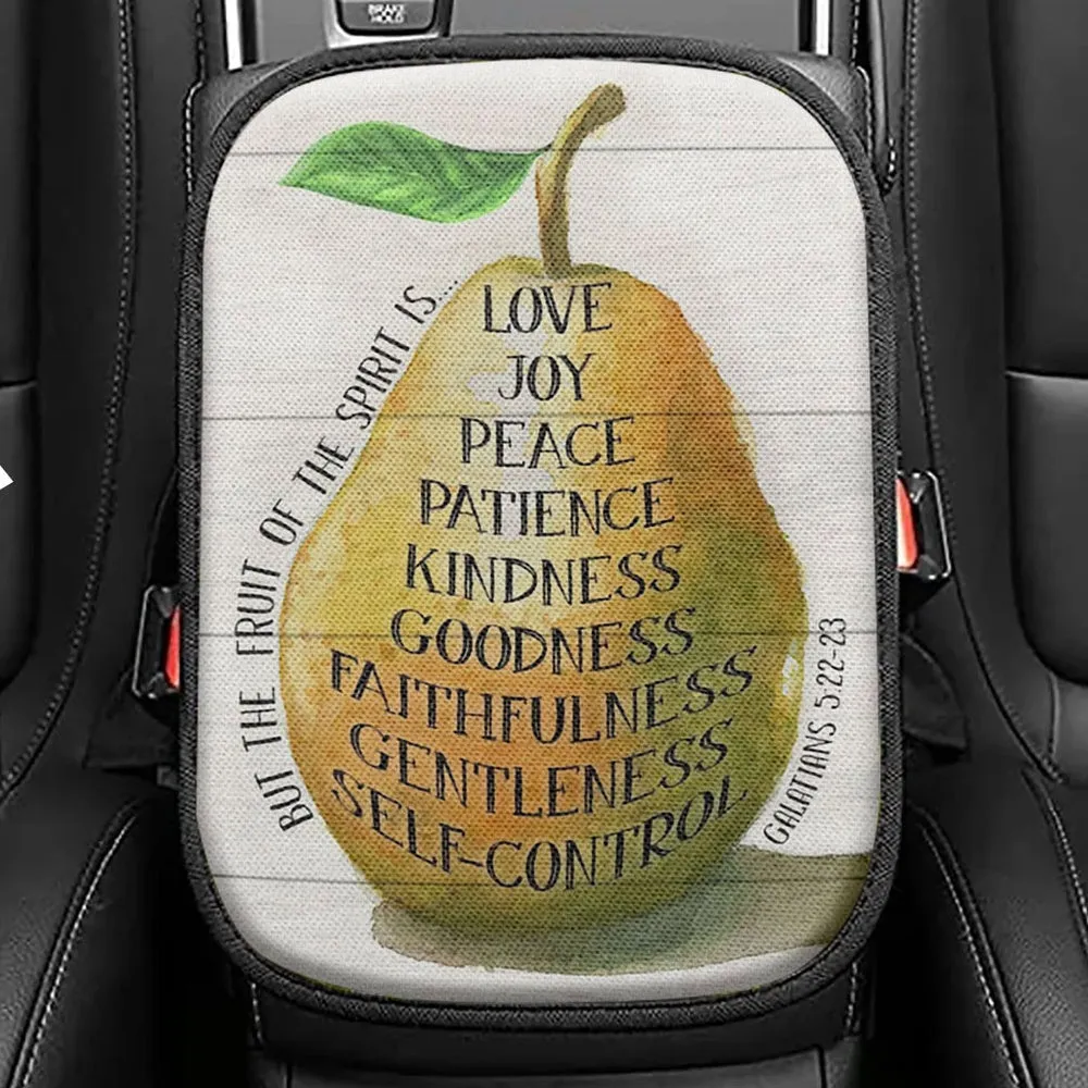 Bible Verse Galatians 522 - 23 The Fruit Of The Spirit Seat Box Cover, Bible Verse Car Center Console Cover, Scripture Car Interior Accessories