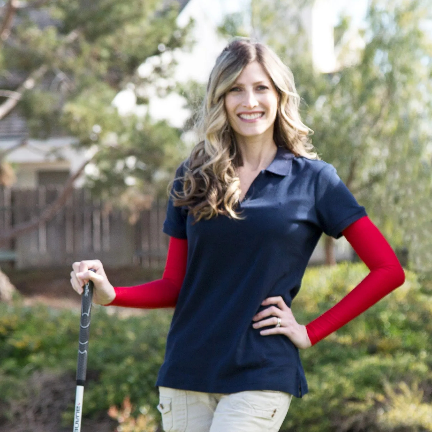 Brown UV Protective Arm Sleeves for Golf