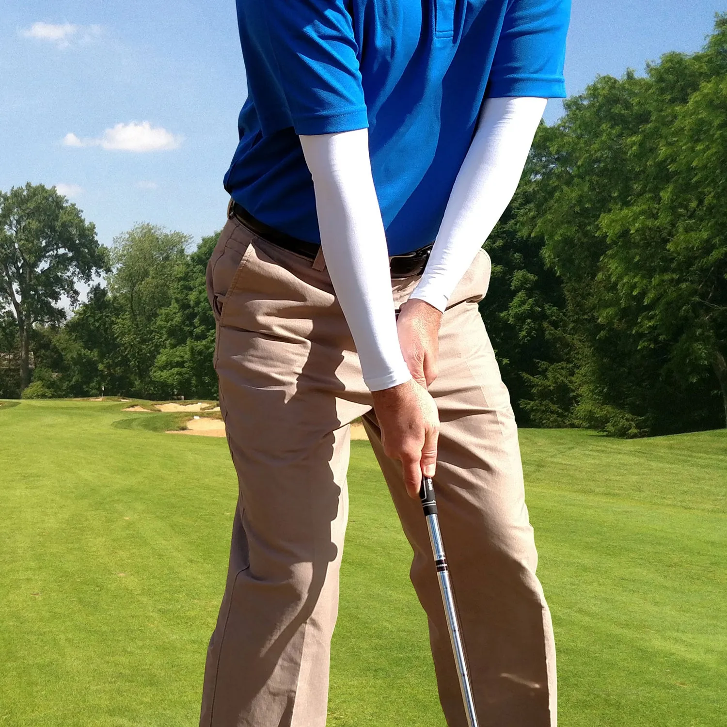 Brown UV Protective Arm Sleeves for Golf