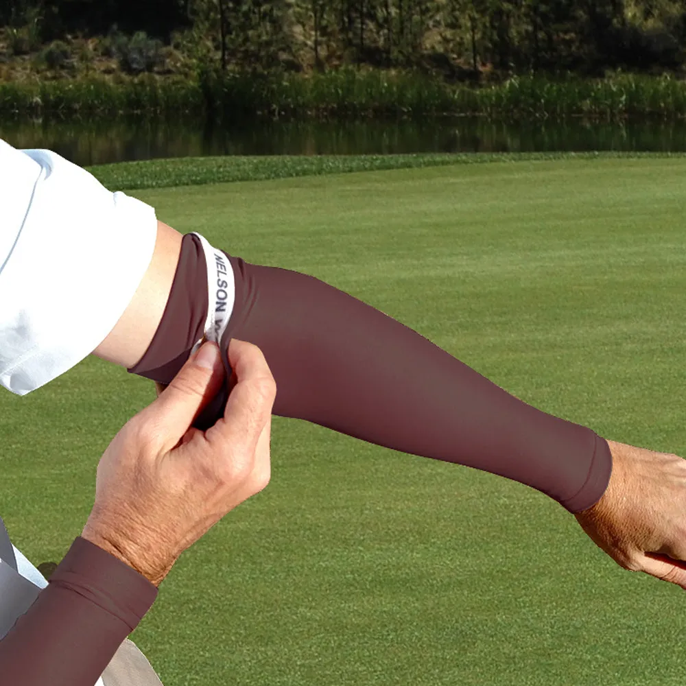 Brown UV Protective Arm Sleeves for Golf