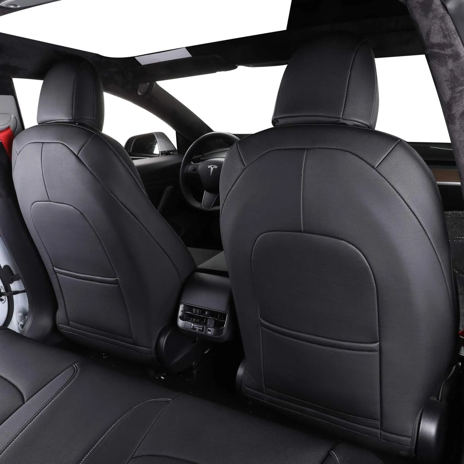 Custom Fit Model X Car Seat Covers for Select Tesla Model X 2019 2020 2021 2022 2023 2024,7 Seats