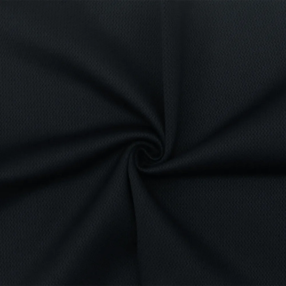 Dark Night Navy Mini Wave Stretch Double Knit Fabric