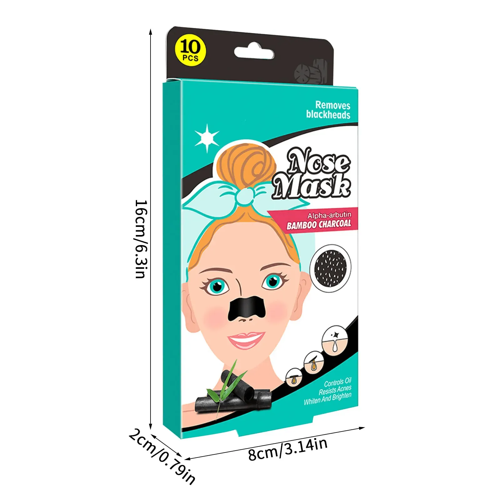 Disunie Removes Blackhead Nose Mask Bamboo Charcoal - 10Pcs