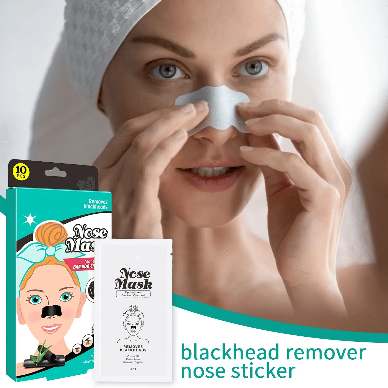 Disunie Removes Blackhead Nose Mask Bamboo Charcoal - 10Pcs