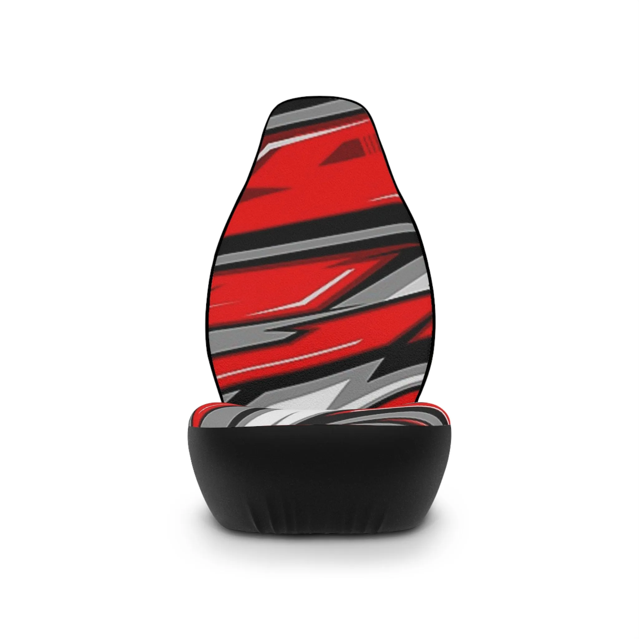 Dynamic Red Abstract Car Seat Covers - Sporty Auto Accessories