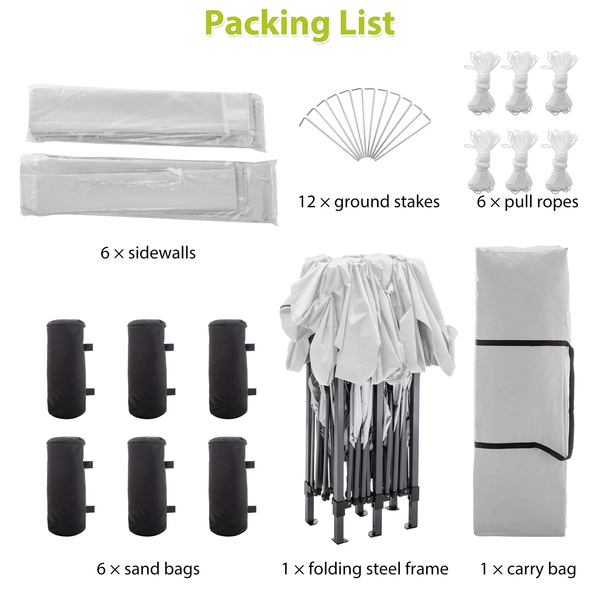 EZ 10x20 ft Pop Up Canopy Outdoor - White