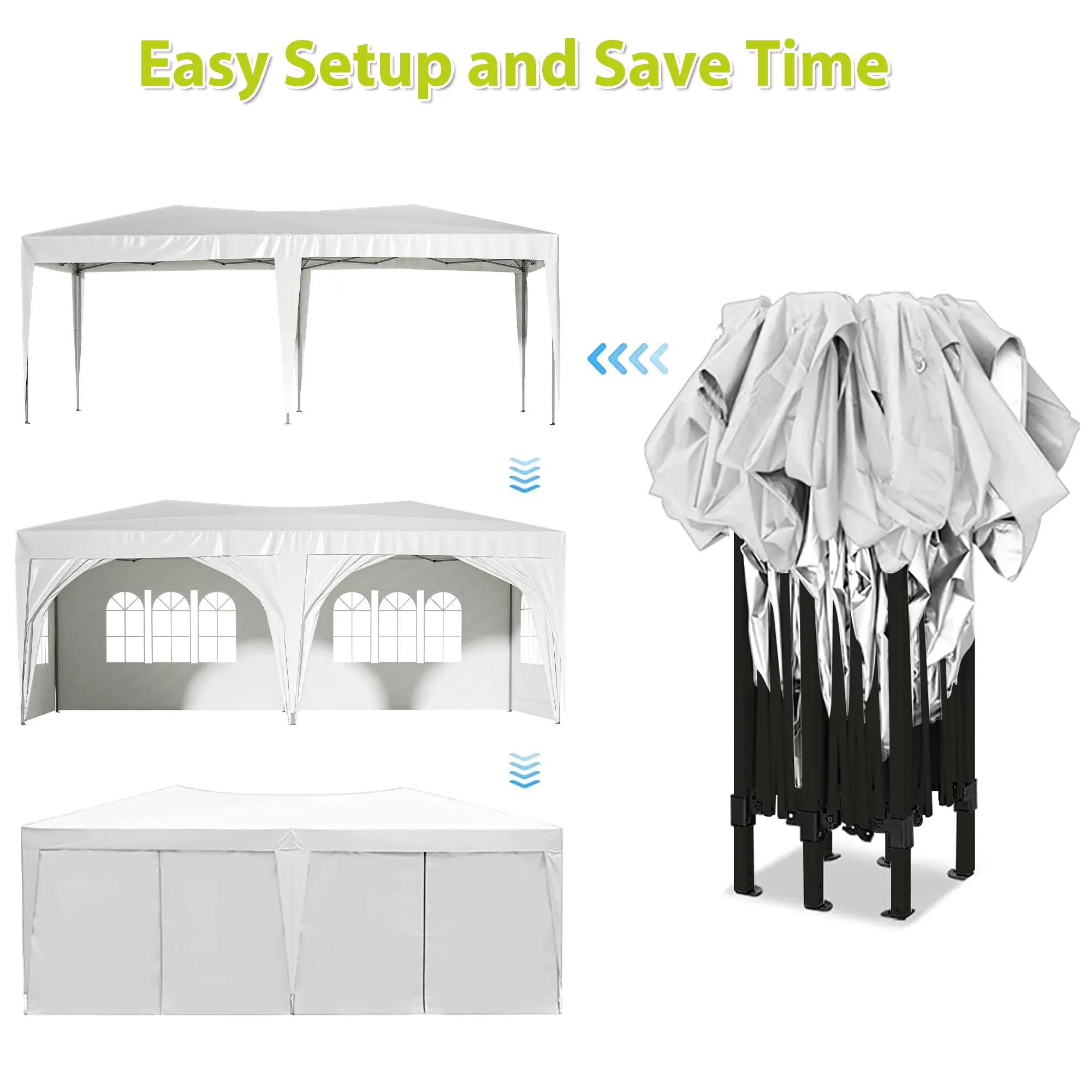 EZ 10x20 ft Pop Up Canopy Outdoor - White