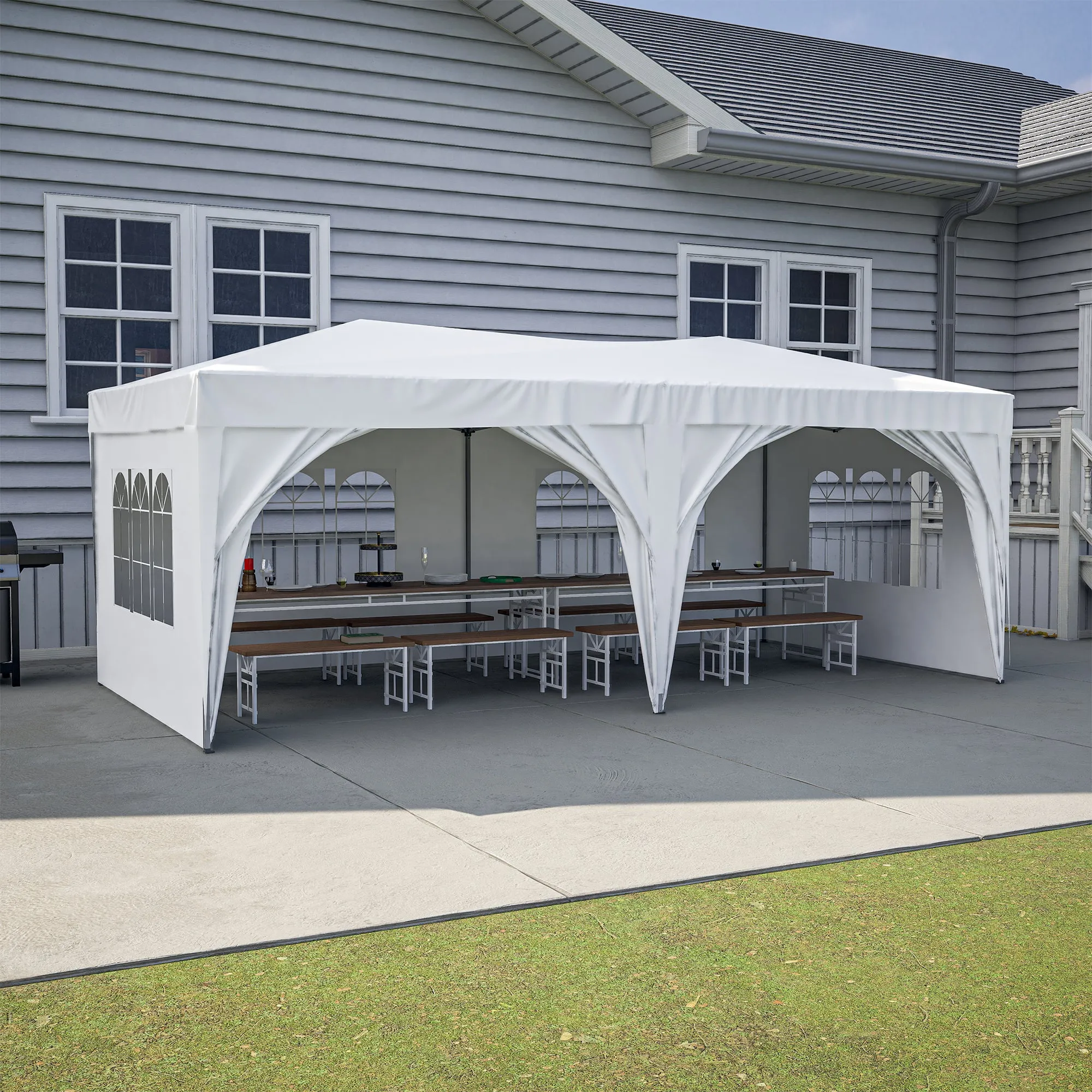 EZ 10x20 ft Pop Up Canopy Outdoor - White